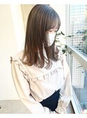 アッシュカラー　ブリーチ無しカラー　透明感カラー