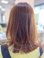 アークスヘアー&nbsp;オレンジべージュブリーチなしナチュラルブラウンくびれミディ