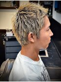 ハイライト/マッシュパーマ/ウルフ/アッシュブラック/波巻き