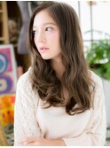大人可愛いバレイヤージュ小顔抜け感パーマc5戸頭20代30代40代
