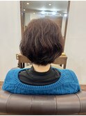 N.カラー ラベンダーブラウン クセ毛をいかしたショートボブ