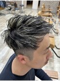 メンズハイライト メッシュ ブリーチ1回 メンズカット ツーブロ