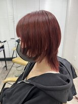 アジールヘア 所沢プロペ通り店(agir hair) エアリーウルフ美髪ケアブリーチレッドピンクカラー練馬所沢韓国