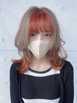 イブヘアー(eve hair) ◎ウルフ/セクションカラー/オレンジカラー/ベージュカラー