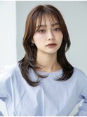 韓国ヘア/前髪/こなれミディ/20代30代/秋ブラウン/渋谷/髪質改善