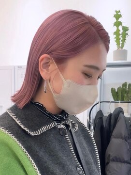 ニトバイアンキシム(nit by ahnkism) ボブミルクティーベージュブリーチダブルカラー堀江