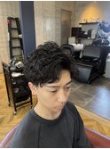 かきあげパーマ メンズ ツーブロック ショート