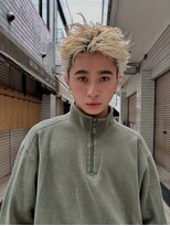 ヒュージ 表参道(huge)&nbsp;スパイキーショート/ブリーチ/メンズカット/ダブルカラー