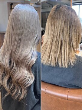 【ビフォーアフター】エクステ×カラー/ミルクティーベージュ