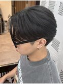 横浜毛流れセンターパートニュアンスパーマフェザーパーマ30代