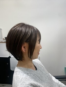 お～るうぇいず(always) 大人美人ショートボブ耳掛け透明感グレージュ小顔ショート
