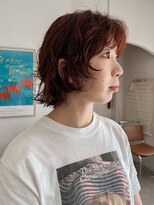 ニュイ(NUIT) ◎レイヤーボブパーマ オレンジカラーブリーチなし