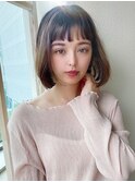 【ラルユー松宮】ラベージュ韓国シースルーバング髪質改善カット