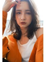 マセナ(Masena)&nbsp;センターパートボブルフ×ブルージュカラー　20代30代　2