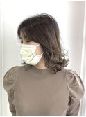 バレイヤージュコーム×エアータッチのアッシュ