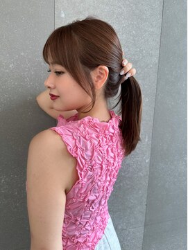 ロンド マーレ 天神大名店(Lond mare) ピンクブラウン/暖色カラー/カシスピンク/韓国ヘア/顔周りカット