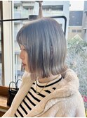 #ハイトーンボブ#ぱつっとボブ#切りっぱなしボブ#グレージュ