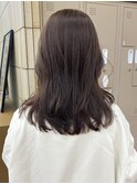 ブリーチなし切りっぱなしボブミディアムレイヤーボブ夏カラー
