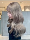 ロング顔周りレイヤー韓国ヘア美髪_ba550931