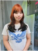 レイヤーカットデザインカラー裾カラーウルフカットシャギー