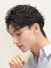 メンズカット+フェザーパーマ￥10500#センターパート#ニュアンスパーマ#難波