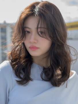 トローノ 栄(TRONO) 顔周りカット アッシュブラウン 前髪カット 韓国ヘア 20代