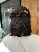 ルーズハーフアップ/ハーフアップ/お呼ばれセット/ヘアメ