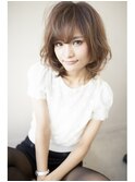 6/8open!ひし形シルエットグレージュエアリーミディアム