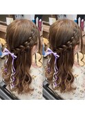 あみこみハーフアップ