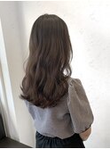 セミロング×アッシュブラウン
