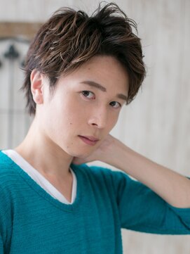 モッズヘアメン 札幌月寒店(mod's hair men) ワイルドアップバングのアッシュオリーブラフショートｌ札幌月寒