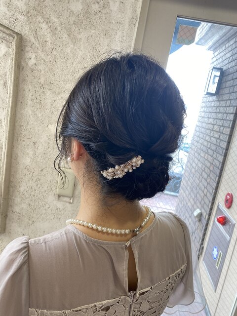 お呼ばれヘアアレンジ ミディアムヘア