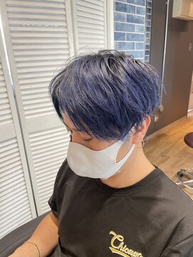 エイト 沖縄豊崎店(EIGHT toyosaki) 【EIGHT 豊崎】お客様スタイル_ディープブルー刈り上げマッシュ
