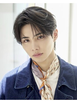 オーシャントーキョー 渋谷神南(OCEAN TOKYO) 韓国ヘアカルマパーマカルマバングセンターパート黒髪ウルフ