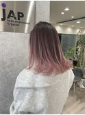 2回目バレイヤージュ/ピンクベージュ