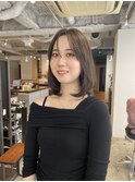 ふんわりレイヤーボブ×透明感グレージュ