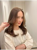 ◎韓国ヘアー顔周りレイヤーおくれ毛ミディアム前髪新潟長岡宮関