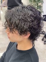 20代30代メンズスパイラルパーマワイルドオシャレ感アッシュ