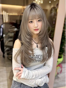ロンドガーネット 池袋(Lond garnet) ミニウルフレイヤーカット顔周り前髪韓国ミディアムロング/池袋