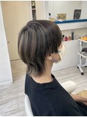 メンズウルフカット×メッシュ　新籾