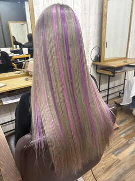 ヘアスタジオワン 藤沢店(HAIR STUDIO ONE) 艶々ハイトーン×エクステメッシュ