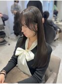オリーブグレージュ 顔まわりカット 三宮
