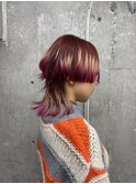 カシスレッド×マゼンタピンクのウルフ