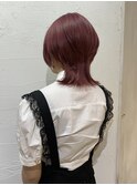 ブリーチ&ダブルカラーウルフカットチェリーピンク池袋東口