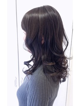 ノーマジーン(Norma jean) プラチナグレイジュ&ハイライト&MIX巻きで毛束感セミロング