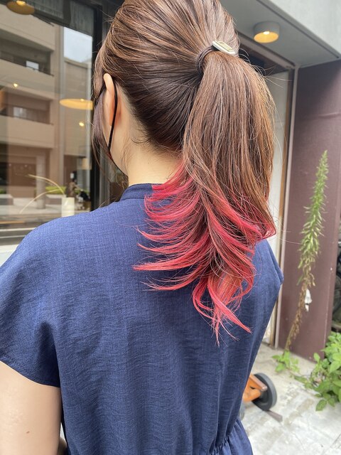 【三鷹】攻めの春夏カラー！ポイントカラー/赤髪