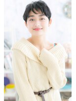 ミック ヘアアンドメイク アップ 駒込店(miq Hair&Make up) カッコかわいい黒髪スモーキーカラーユニセックスショート