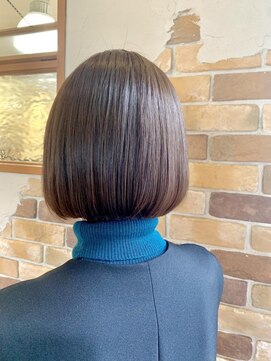 アドラーブル けやき通り店(adorable) 20代30代40代艶髪♪抜け感ショートボブベージュハイライト