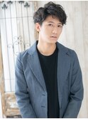 ワイルド短髪パーマセミウエットアンニュイヘアP