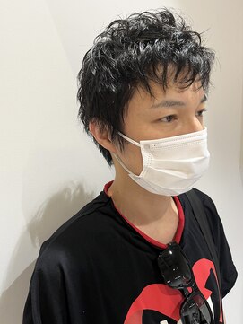 ウクラ バイ レシッド 池袋(uchla by rcid) 無造作スパイキーショート黒髪シークレットパーマ短髪ショート